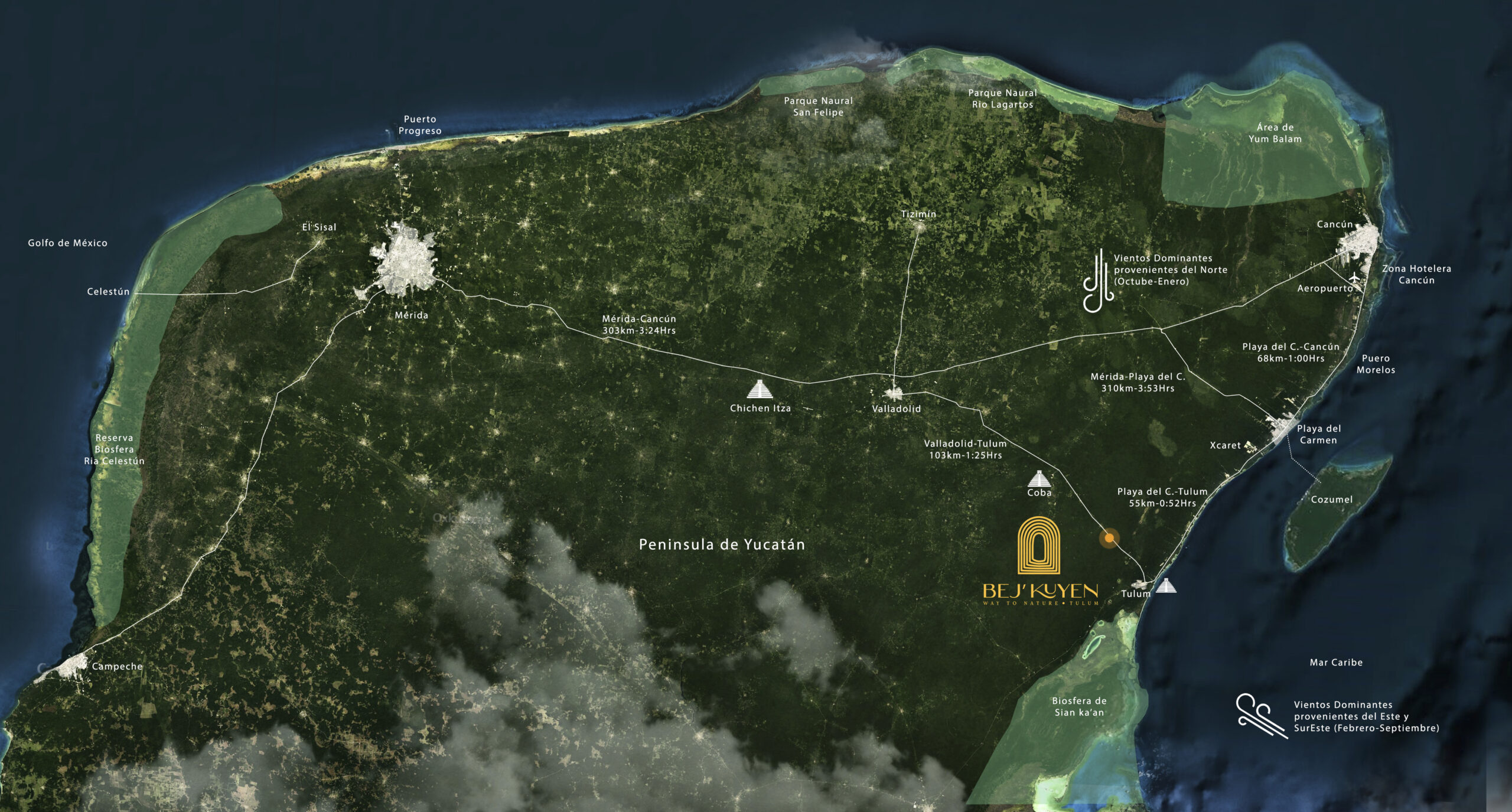 Mapa Peninsula Yuc - Bej'Kuyen